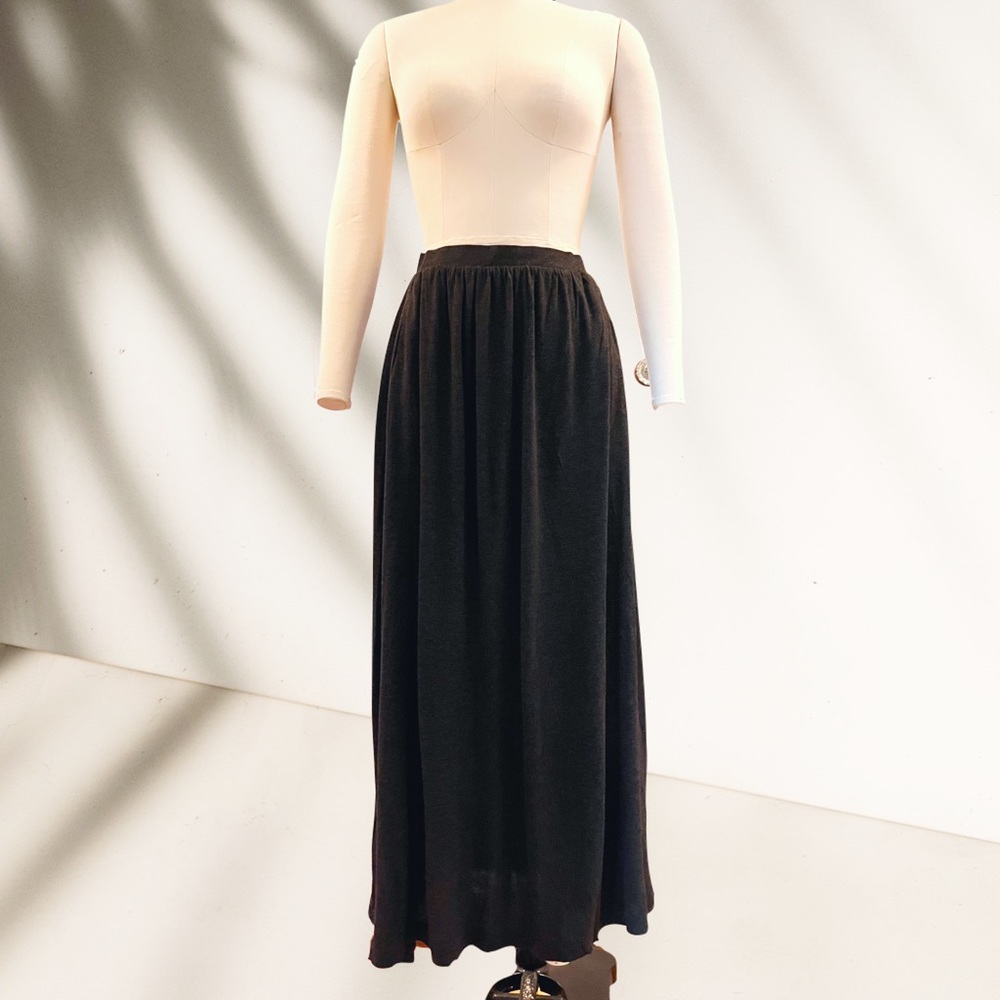 Grey Knit Maxi Skirt
